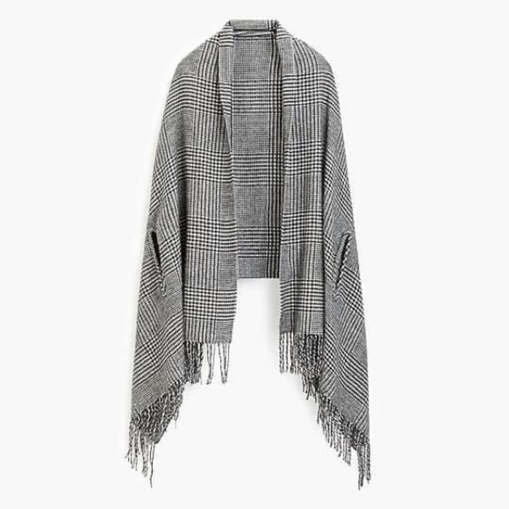 J.CREW CAPE SCARF IN GLEN PLAID